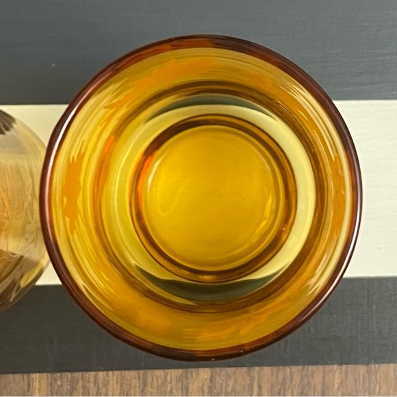 Libbey Kitchen Vintage Libbey 4 Oz Juice Glasses Amber With Autumn